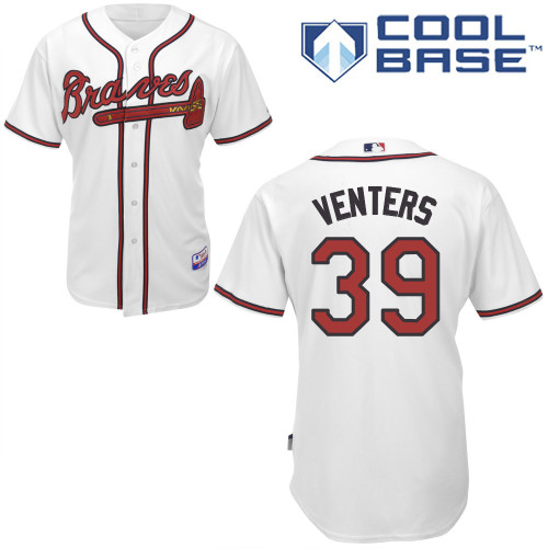 Jonny Venters #39 MLB Jersey-Atlanta Braves Men's Authentic Home White Cool Base Baseball Jersey